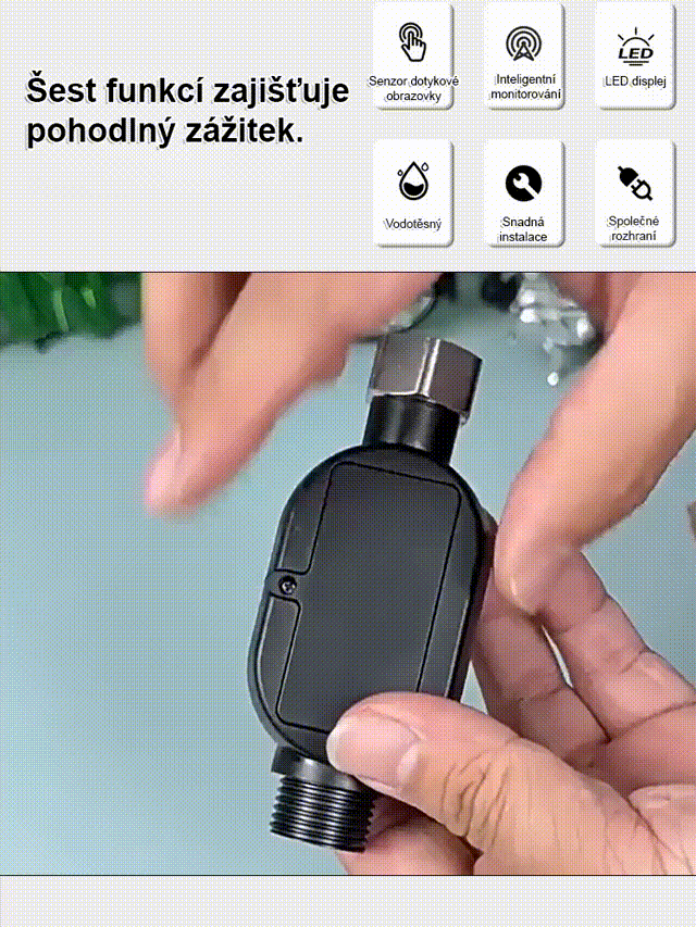 Chytrý vodotěsný sprchový teploměr s displejem teploty