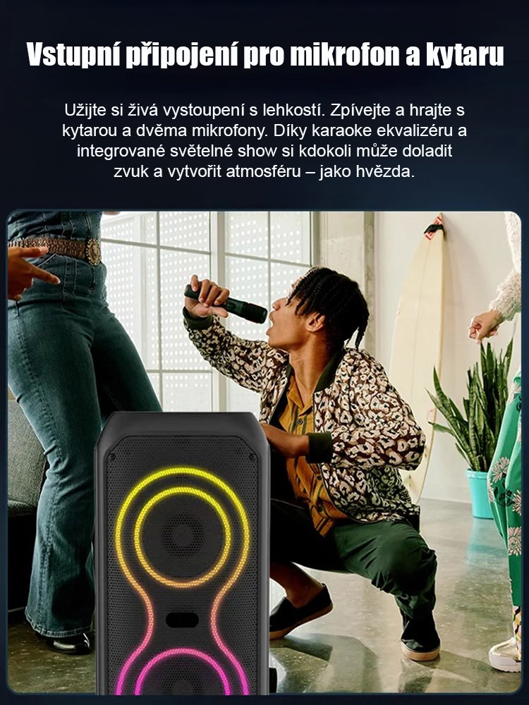【Poslat mikrofon】Bezdrátový Bluetooth reproduktor s hlubokými basy