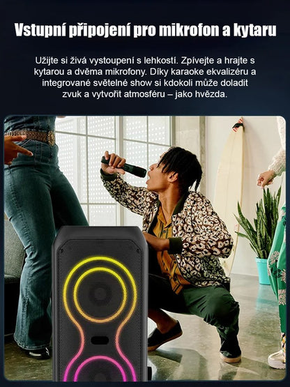 【Poslat mikrofon】Bezdrátový Bluetooth reproduktor s hlubokými basy