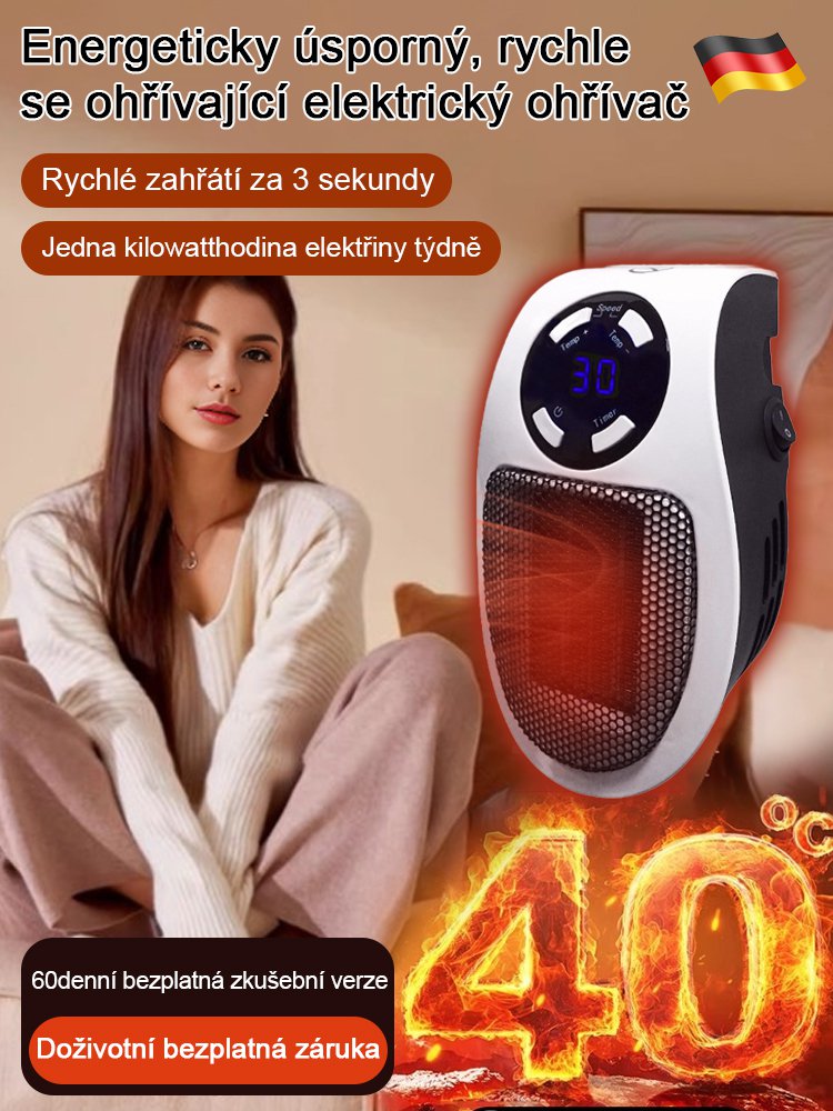 Úsporný rychlohřívací teplovzdušný ventilátor
